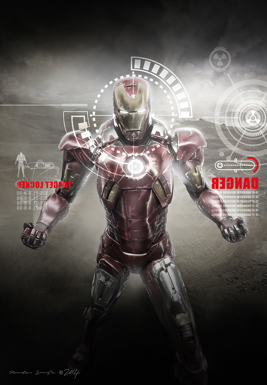 IRON MAN2 2011.Battle damaged.Battle damaged.. l photographed the model then added effects etc 2014...