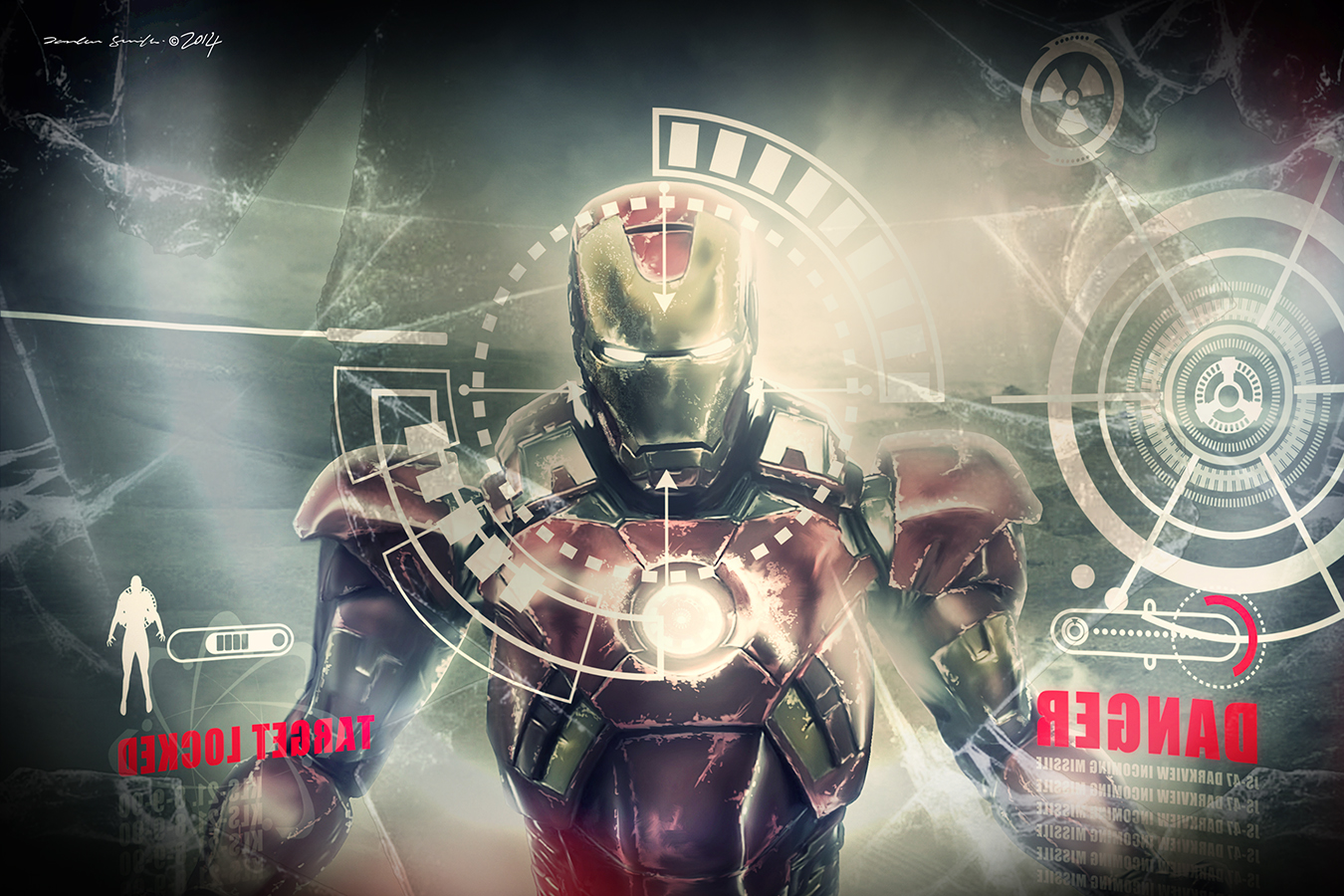 IRON MAN2011.Battle damaged.. l photographed the model then added effects etc 2014...
