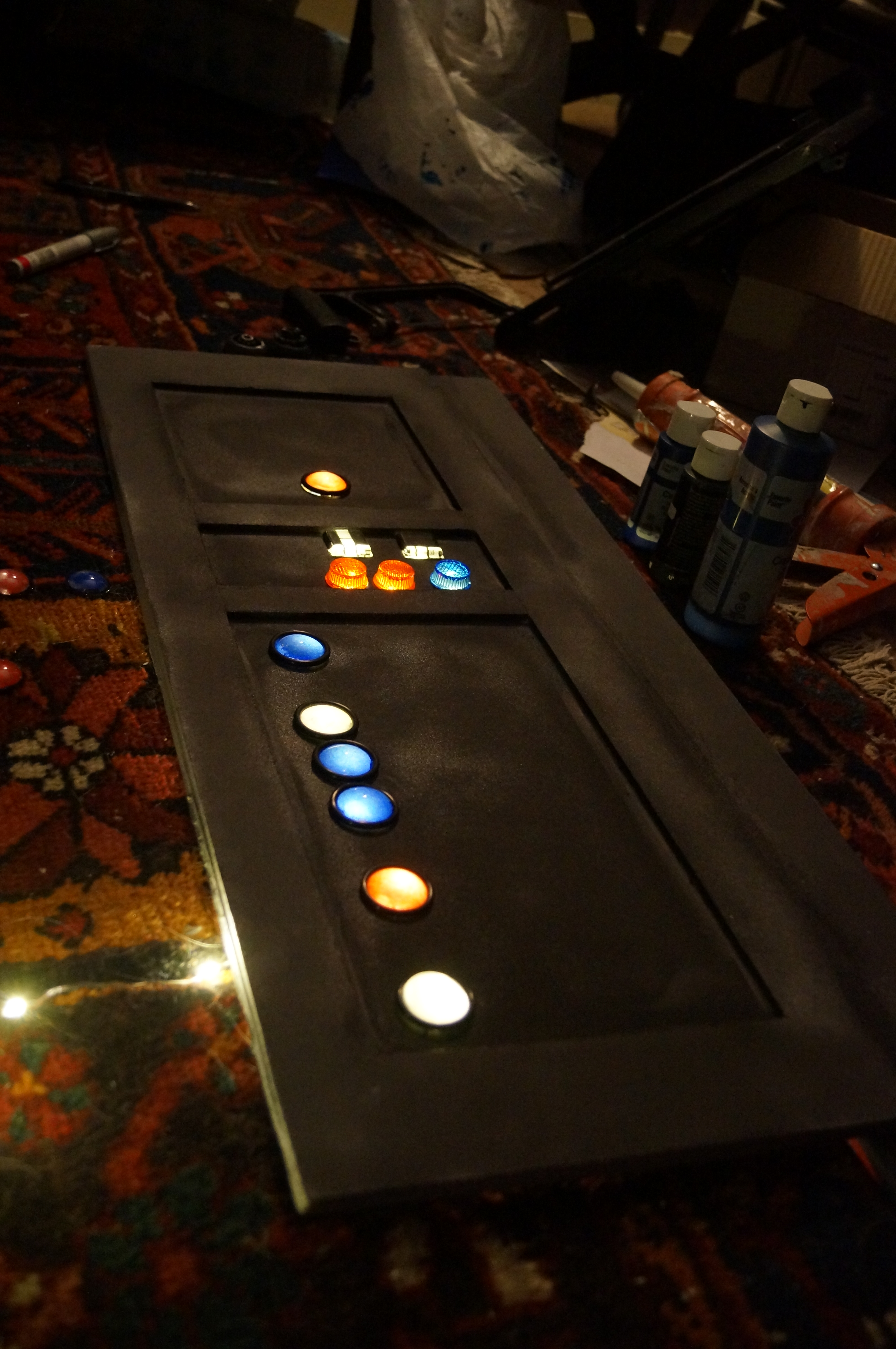 It glows! Simple led string taped to the back side of the panel.