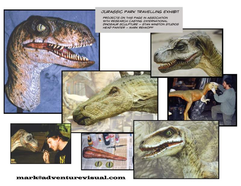 Jurassic Park Exhibit - I painted over 30 dinosaurs for the travelling exhibit back in 1997. Alot of work but it was truly cool working from the origi