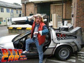 Keith lemon Back to the Future Delorean Time machine Hire