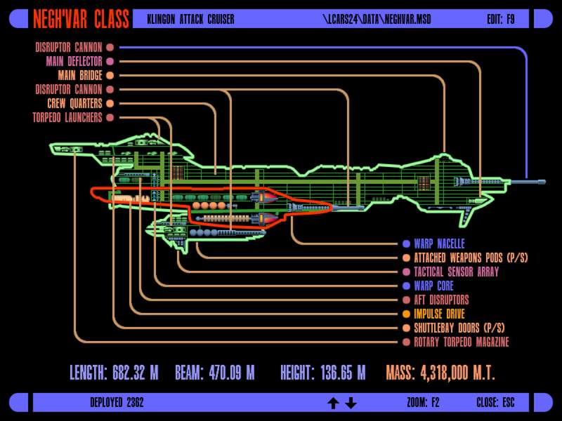 STAR TREK Micro Machines Klingon Neghvar Attack Cruiser 