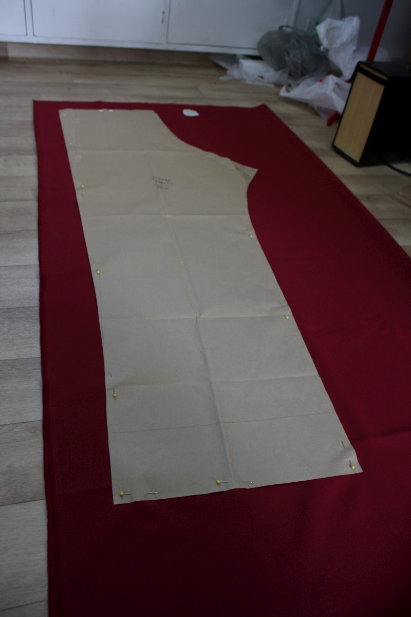 Laying out pattern to be cut