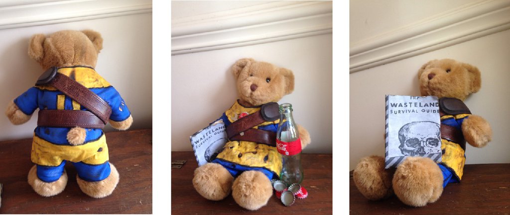 Made a vault suit for my teddy bear.