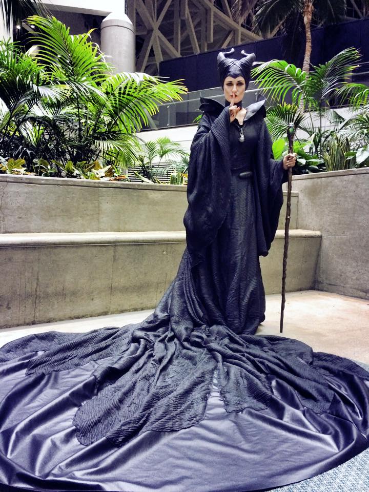 Maleficent christening gown and train. 50 yards silk I hand pleated in Shibori. Everything you see here is made by me.