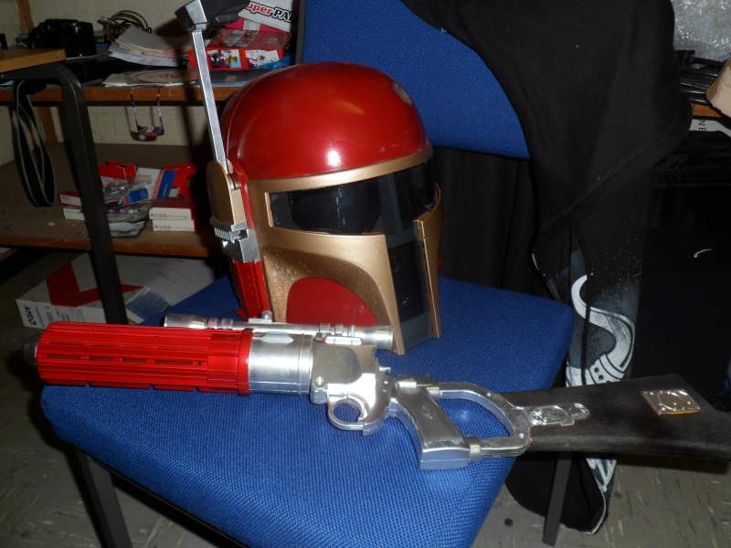 Mando and Custom Blaster