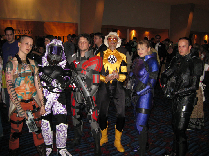 Mass Effect Group at Dragoncon 2010. Liz Diestler as Jack. Alyssa Smith as Tali. Volpin in the red/Gray. The guy in the Yellow is Mark Meer the Voice