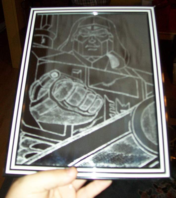 Megatron. This was one of the first I ever did and started as my original drawing too that I did while sitting at an auto shop waiting to get tires on