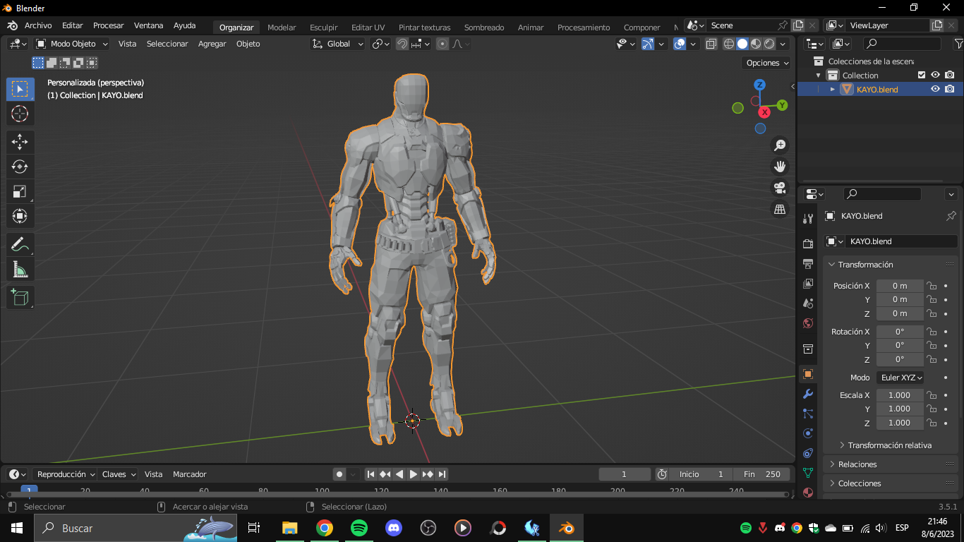 Modelo base en Blender