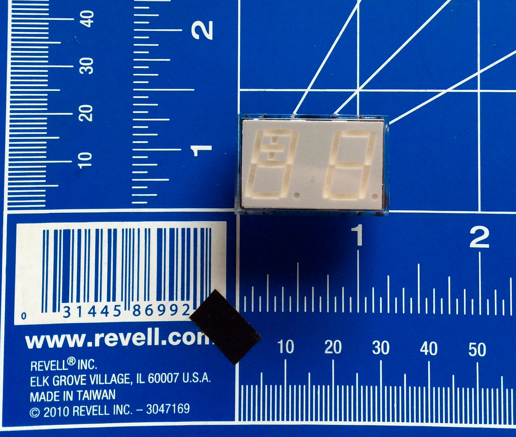 Modern dual digital 7 segment LED displays with Overflow indicators.

I bought these because they were very cheap, although the "minus sign" portion