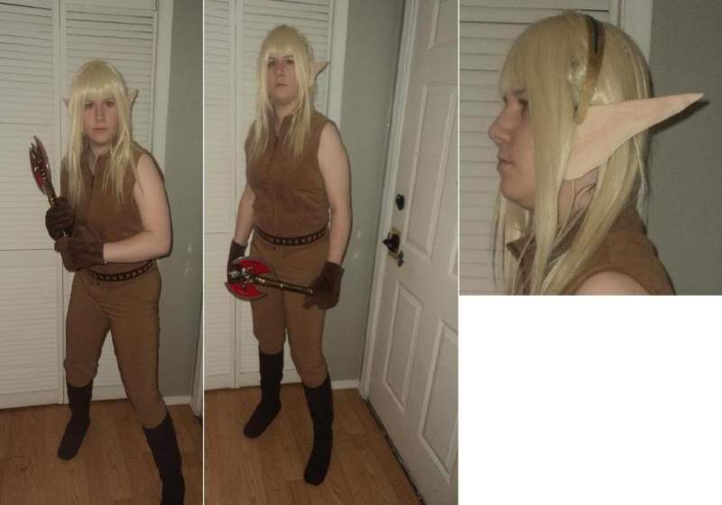 My blood elf hunter costume. It was pretty last-minute, for a guild Halloween costume contest, so the ears aren't the greatest (best I could do on sho