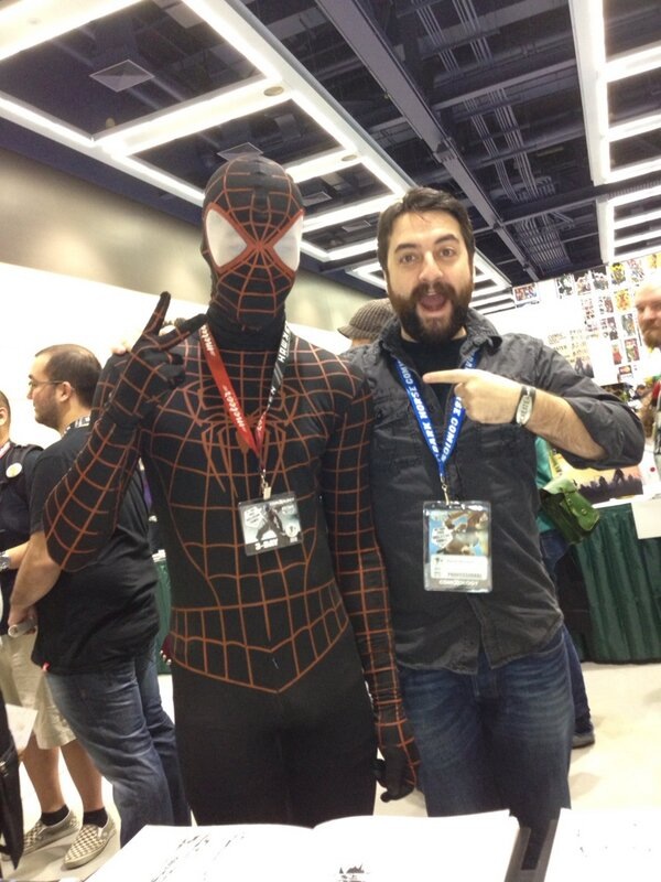 My first Con (dressed up) in 2013! I dressed as Miles Morales: Ultimate Spider-Man, and generated so much buzz that I got my picture taken with David