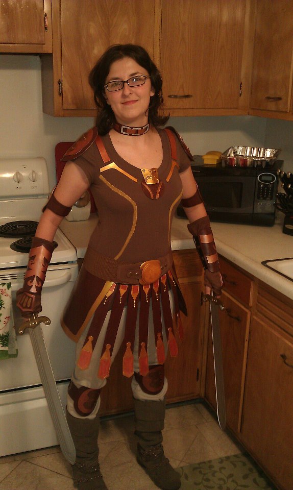 My first foray into craft foam, with a set of duster leather armor as the Cousland warden from Dragon Age: Origins. Naturally, everyone thought I was