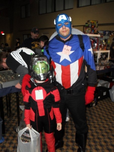 My son and I at a local comic-con. He won the costume contest with this Ant-Man costume