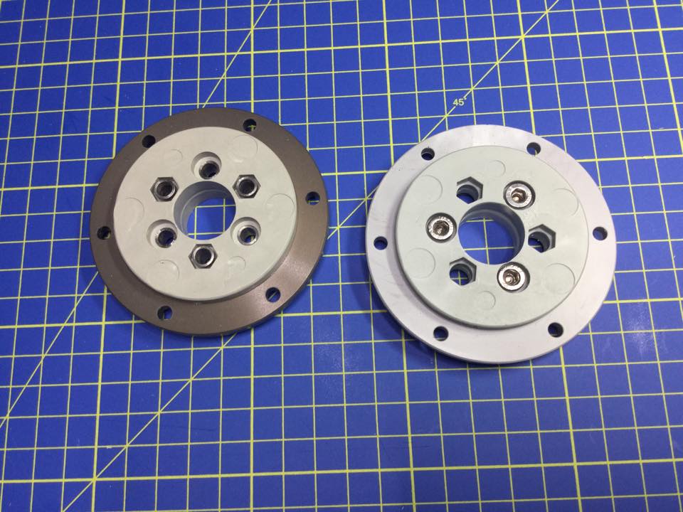 Original slewing ring and a cast urethane copy