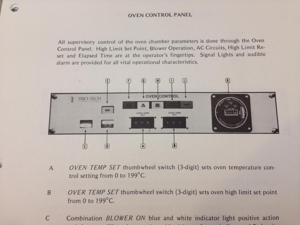 Oven Control, passenger side side rear.