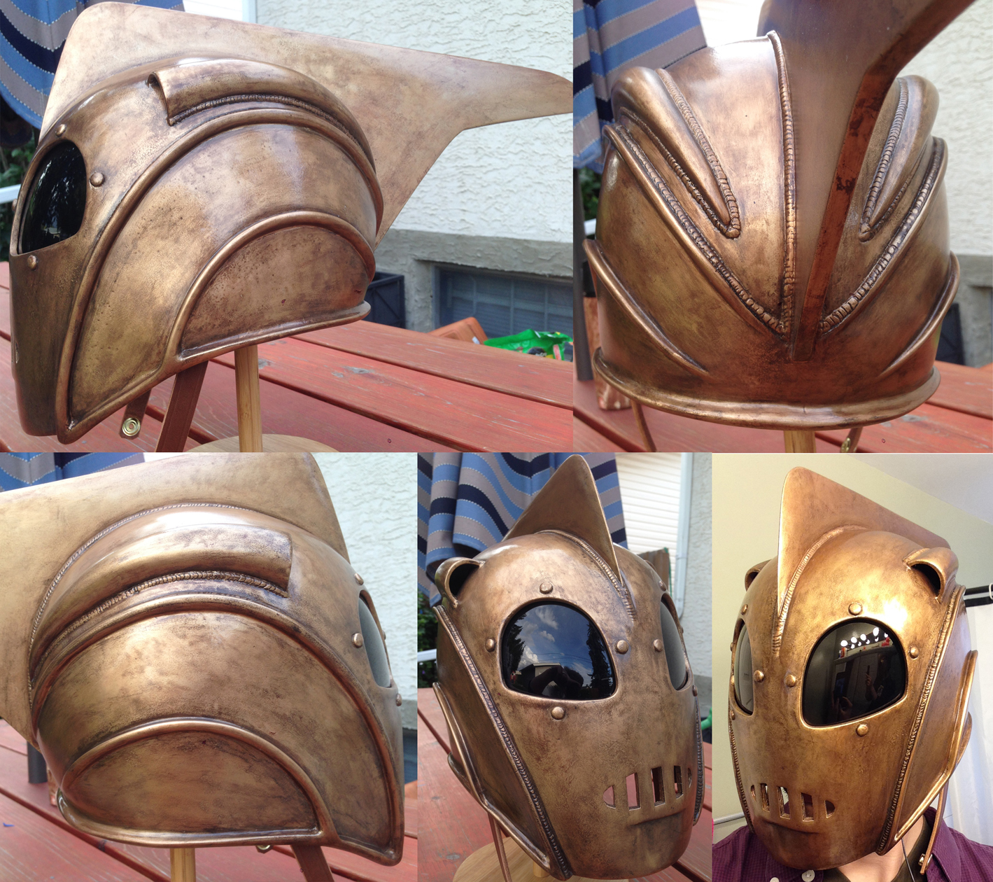 Ozymandius bucket finished with Duplicolor Sunburst Gold Metallic, Rub n' Buff Antique Gold, black and brown Acrylic washes. 2000 grit wet-sanding bet