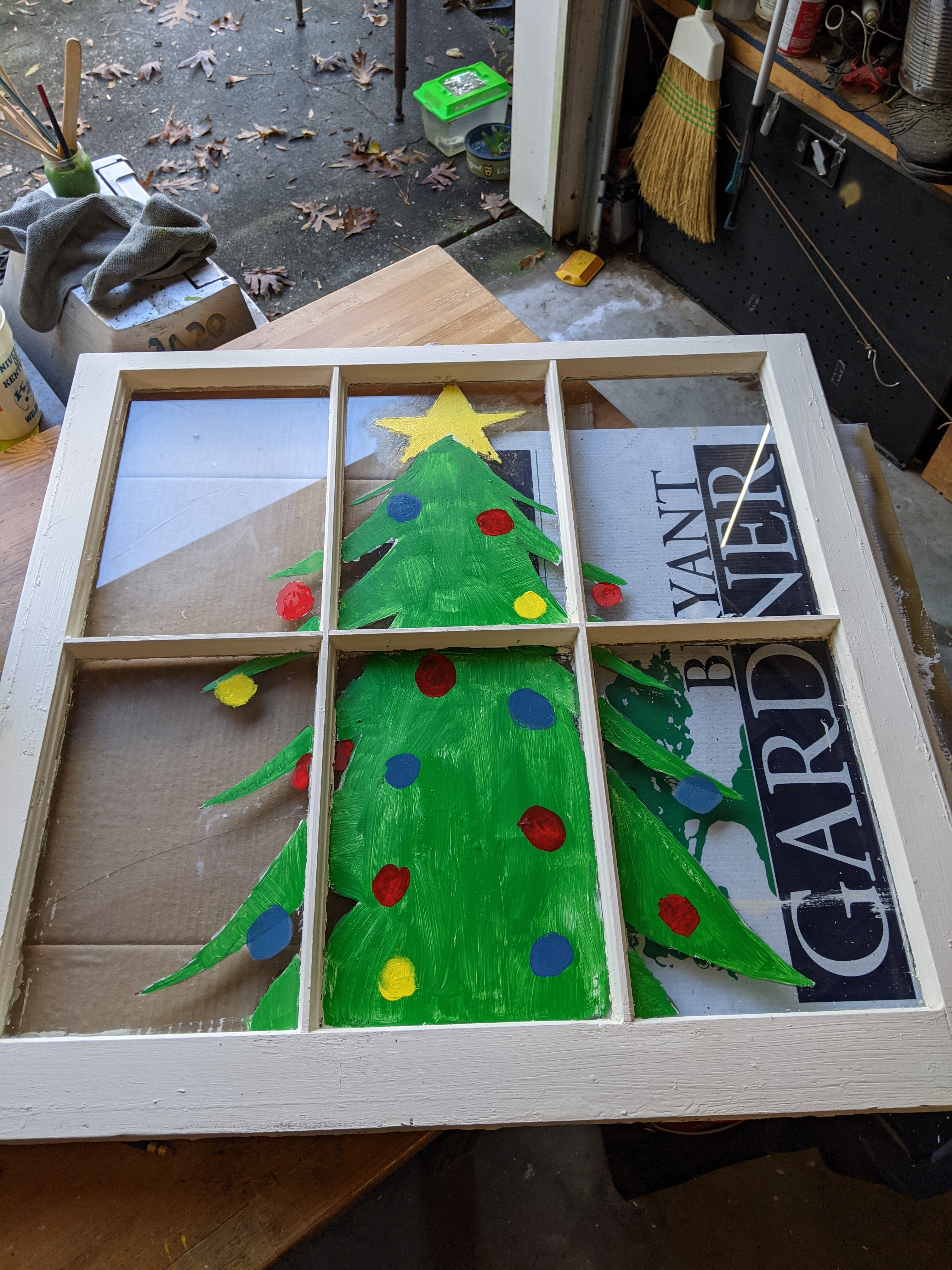 Painted window tree