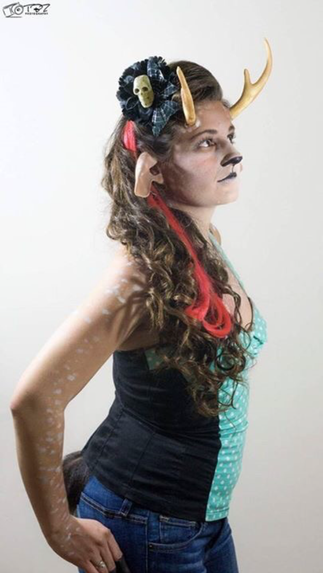 Pin up deer makeup

all prosthetics sculpted, molded and applied
