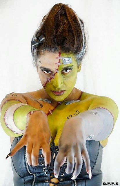 Pinup Frankenstein 

sculpted metal brackets for added detail