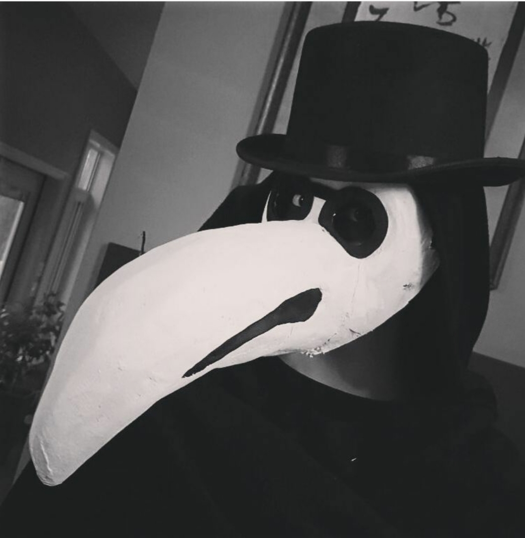 Plague doctor, foam and paper mache