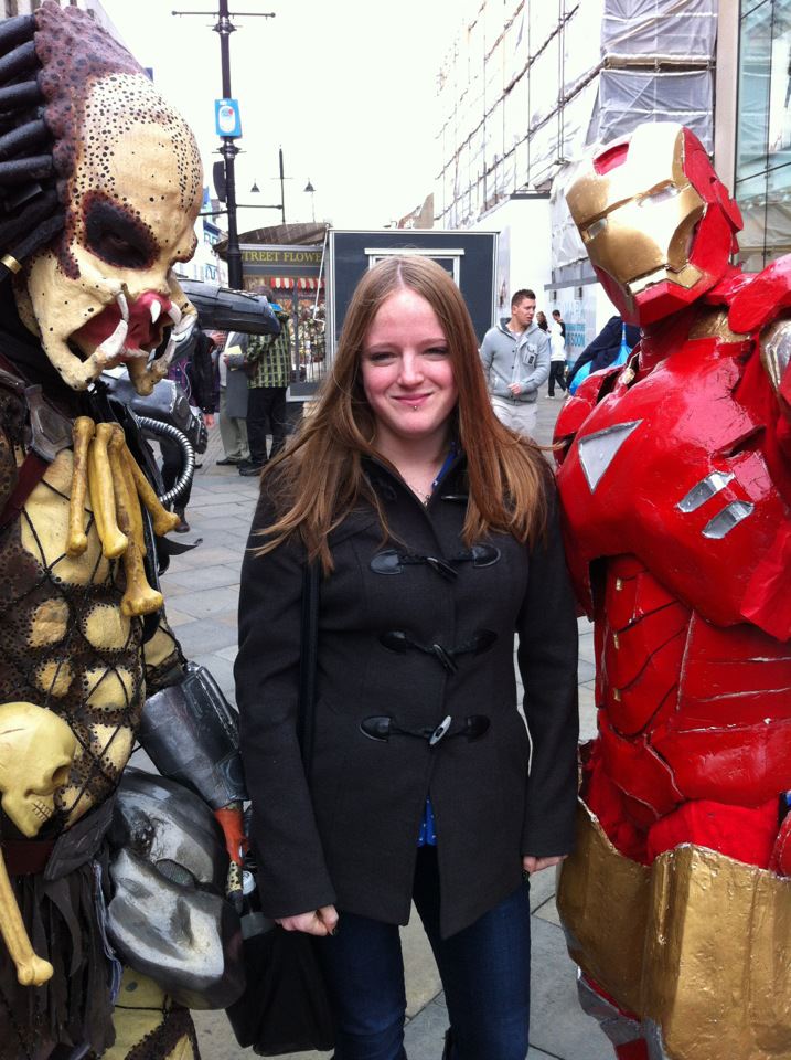 Predator And Iron Man out in town with a pal Sky