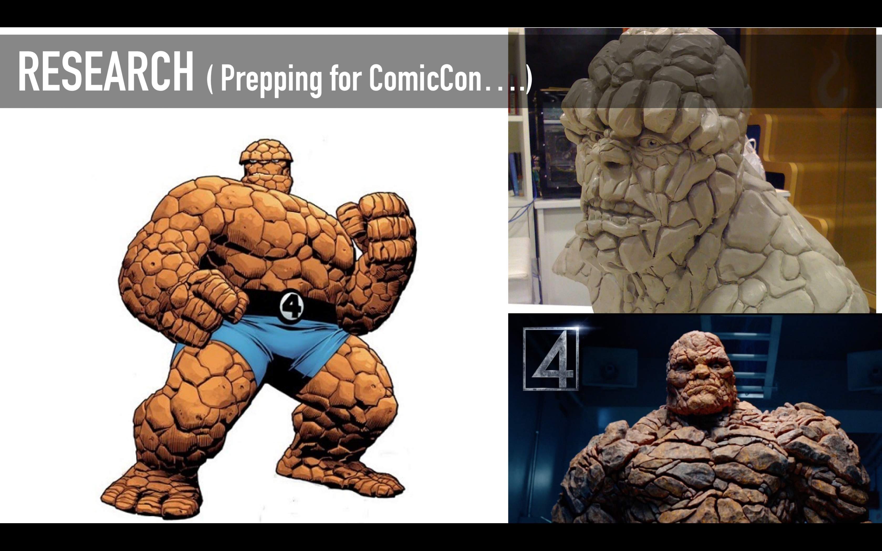 Quick visual tutorial "How to build the Thing costume"
Step 1: Research