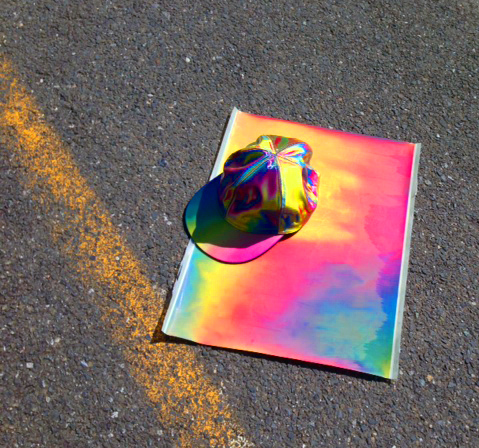 rainbow lenticular sheet for Marty McFly cap