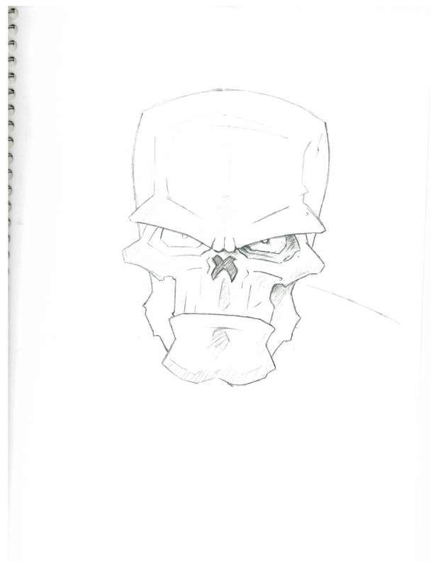 Red skull sketch Aug 2011