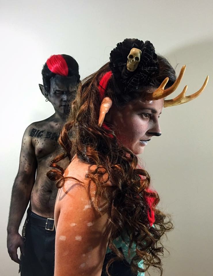 Rockabilly Wolf and Pinup  Deer shoot

sculpted prosthetics and hand laid Pompadour