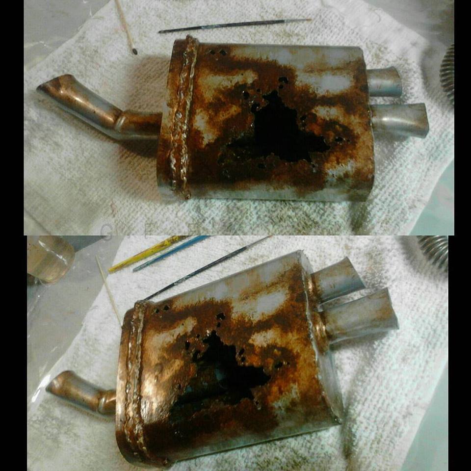 rusted muffler prop