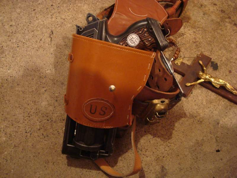 Samaritan and holster, I'm currently using a Nerf maverick, haven't finished my custom Samaritan yet.