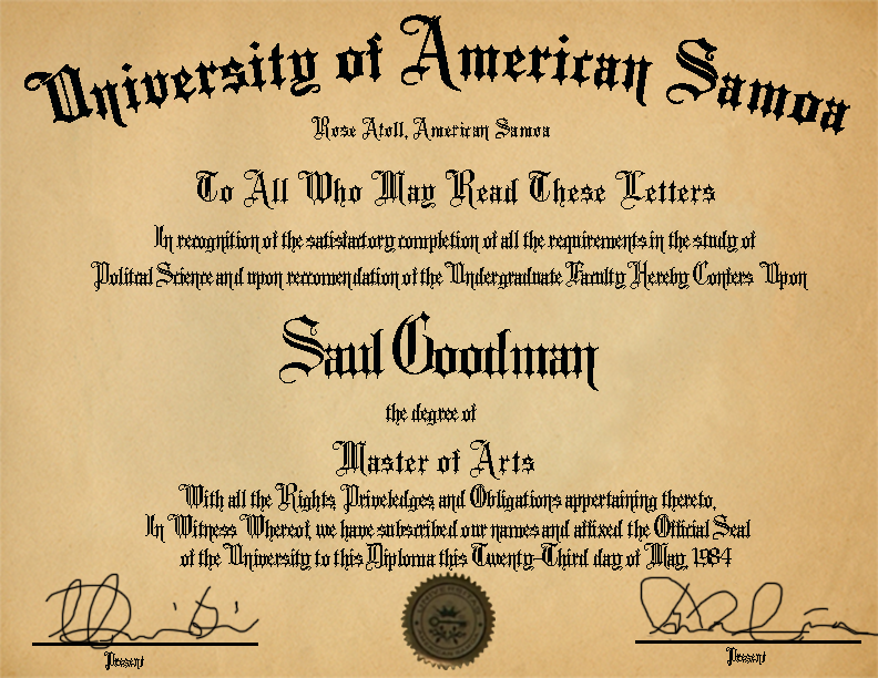 Saul's Diploma