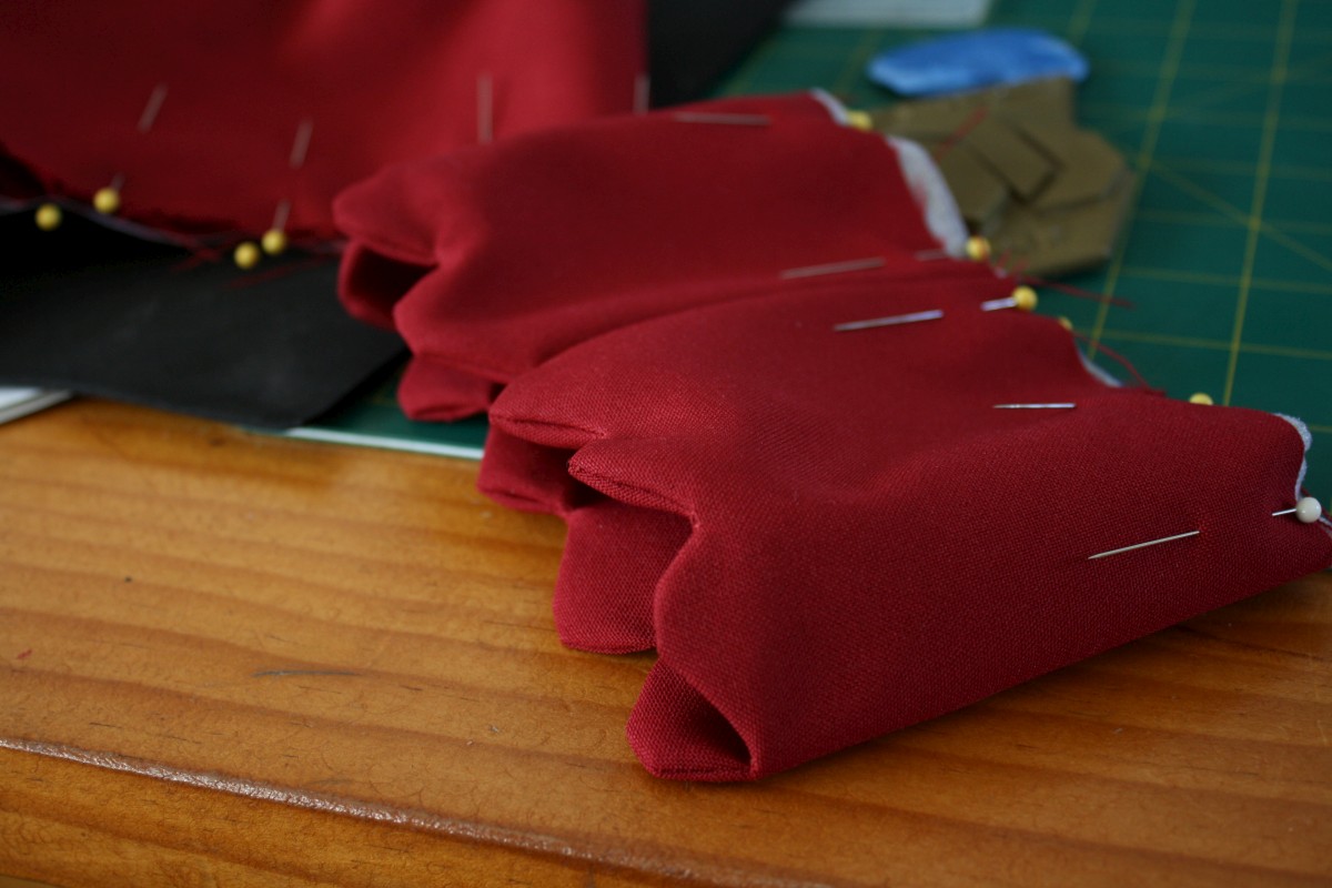 Scallops sewn in and pressed