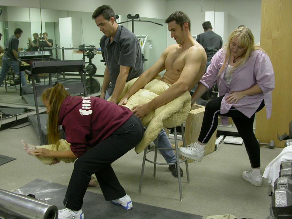 Scar suit fitting.