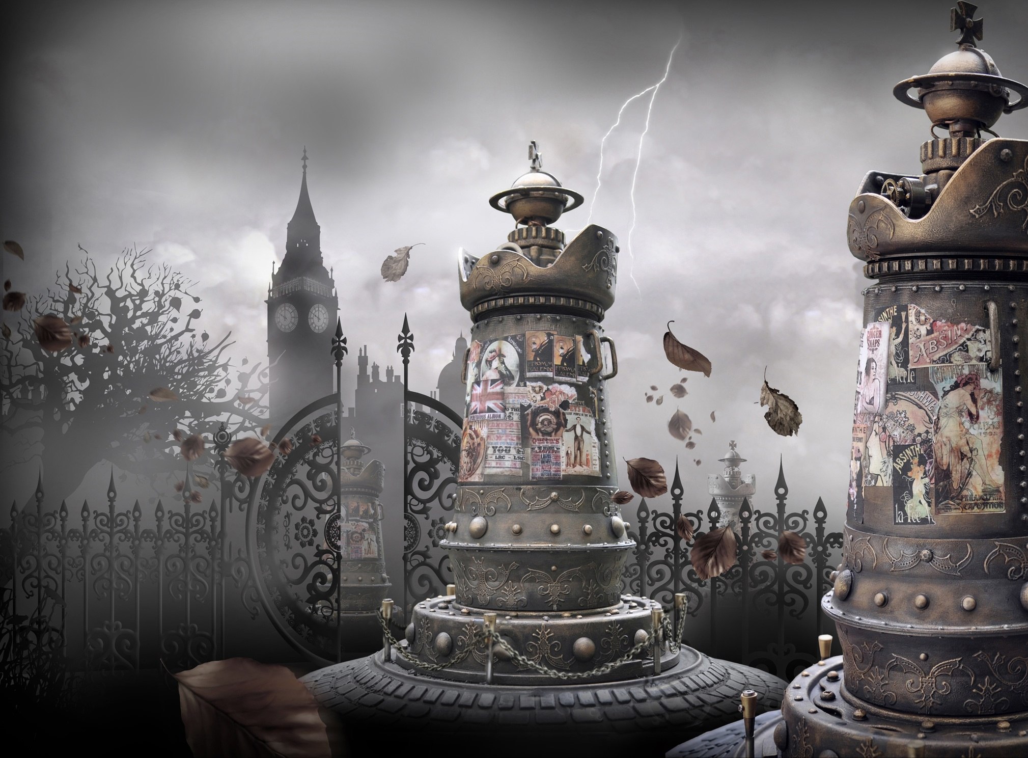 SCI-FI Victorian Advert Tower. my feature in Steampunk Modeller Book ll. International2012