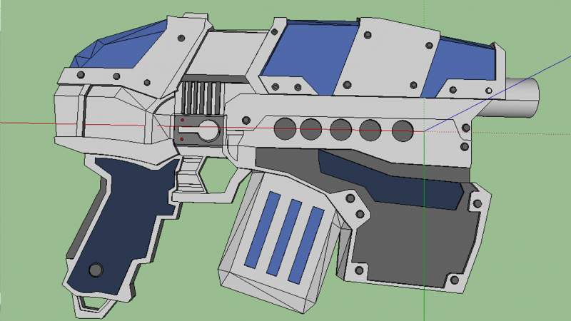 Screen cap of the blaster with a bit of color :P
Almost finished!