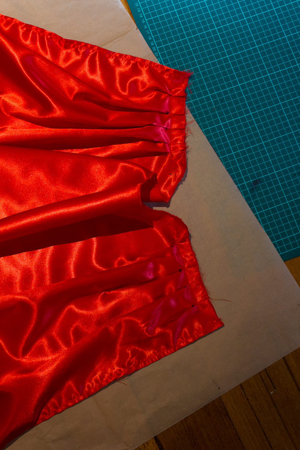 Sewn pleats.