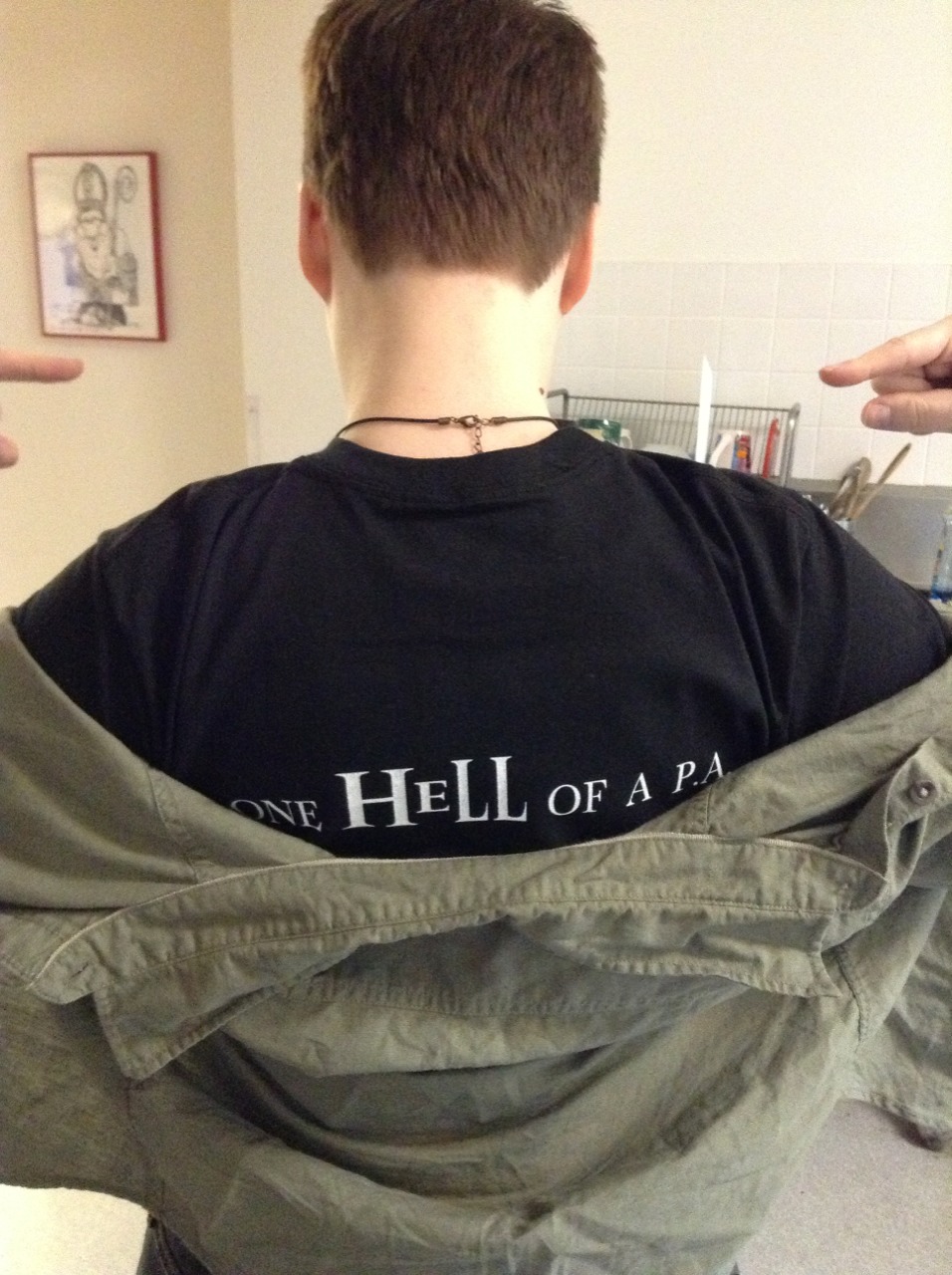 Shirt back. This is not canon compliant, but I couldn't resist.
