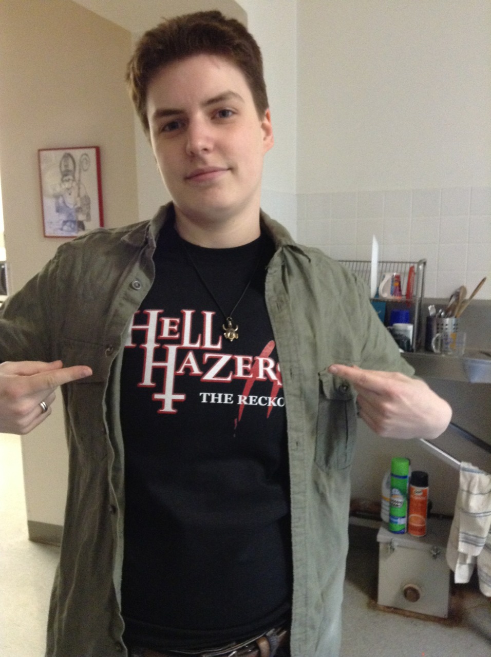 Shirt front.