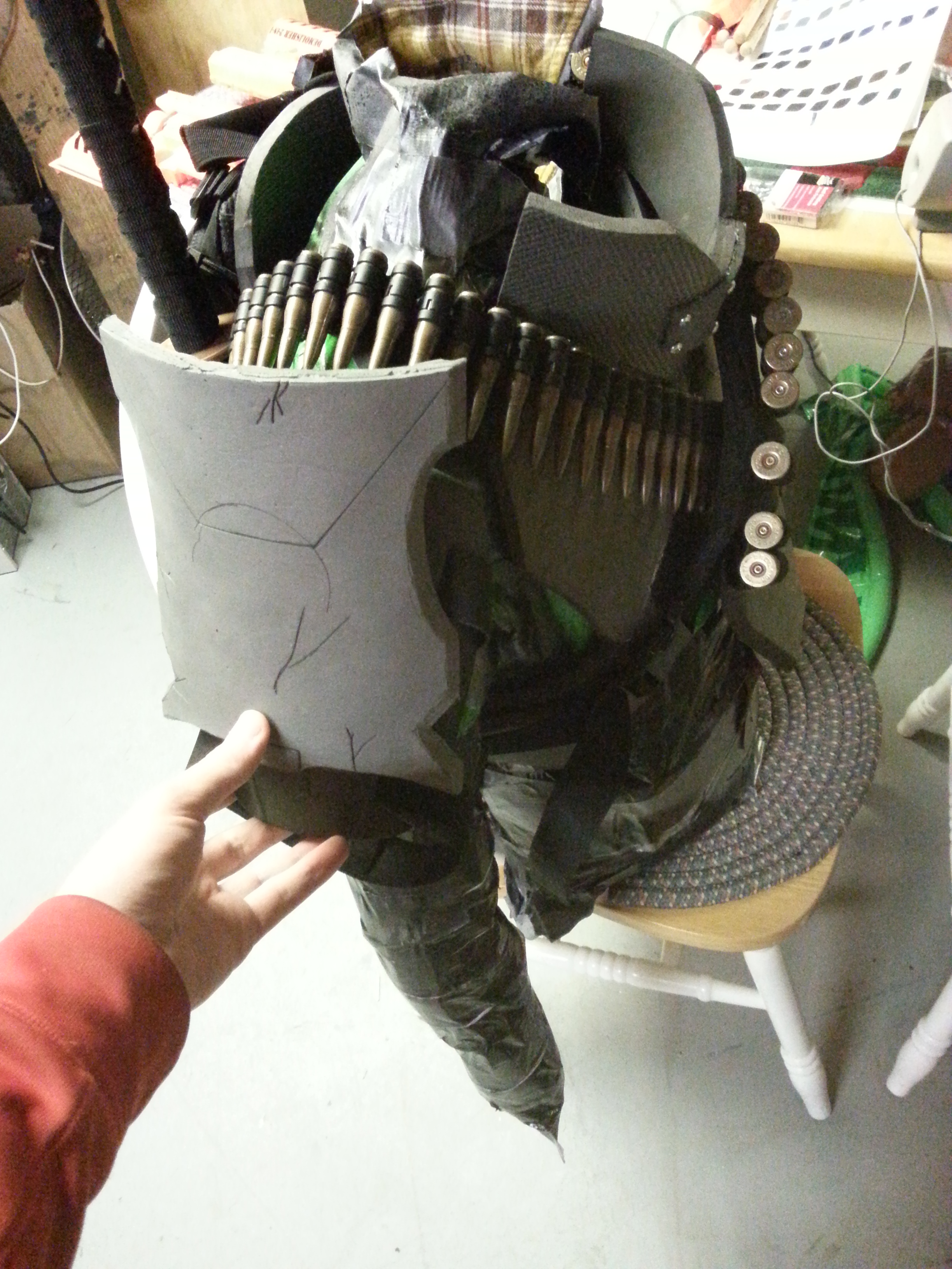 Showing the layout of the gear with the chest piece. (EVA FOAM armor)