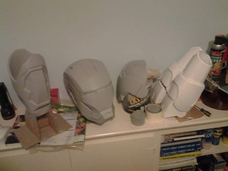 Some images of the arms and shoulders primed up still tweaking and sanding.