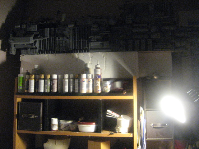 "Some" of my airbrush and acrylic paints & glues etc..