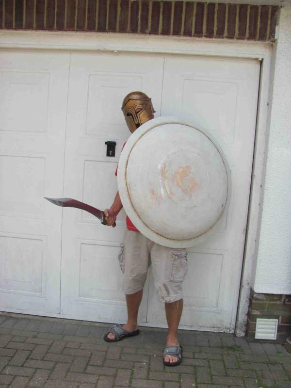 Spartan Shield (in progress) and finished Helmet (Finshed but i want to redo the helmet paintjob).