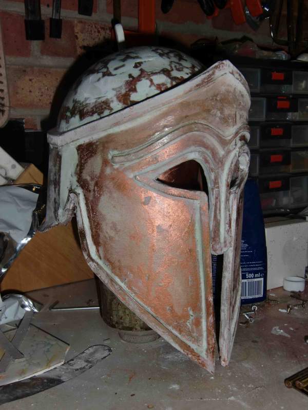 Spartan Style Helmet (inspired by 300) - Made from cardboard. Work in progress!