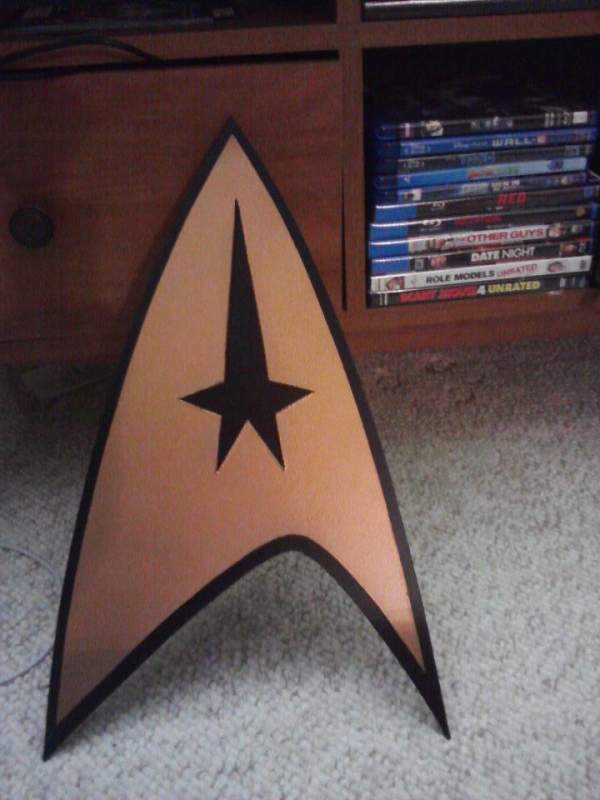 Star Trek wall sign made out of MDF (scroll saw not CNC)