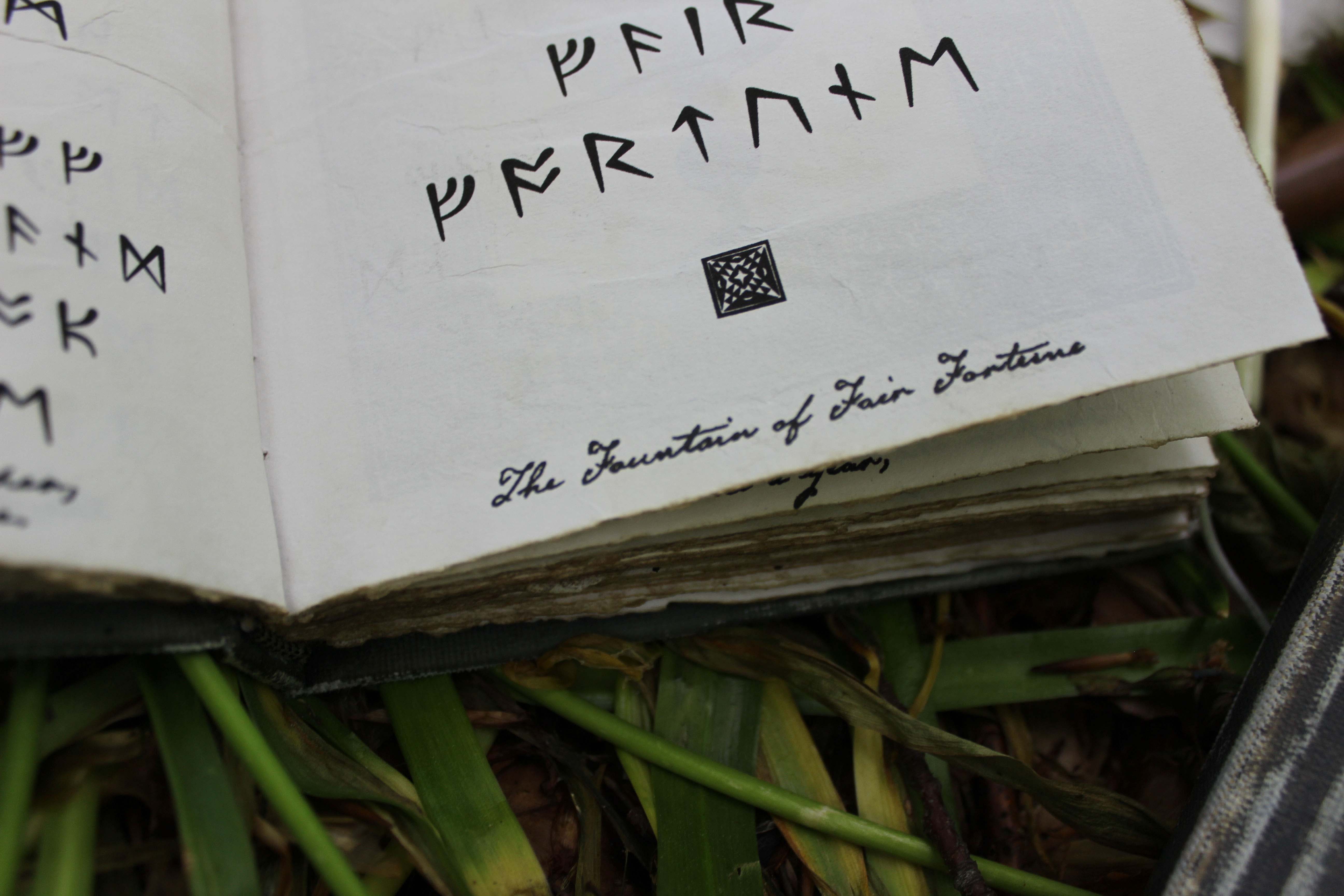 The Fountain of Fair Fortune Title Page with Hermione's translation
