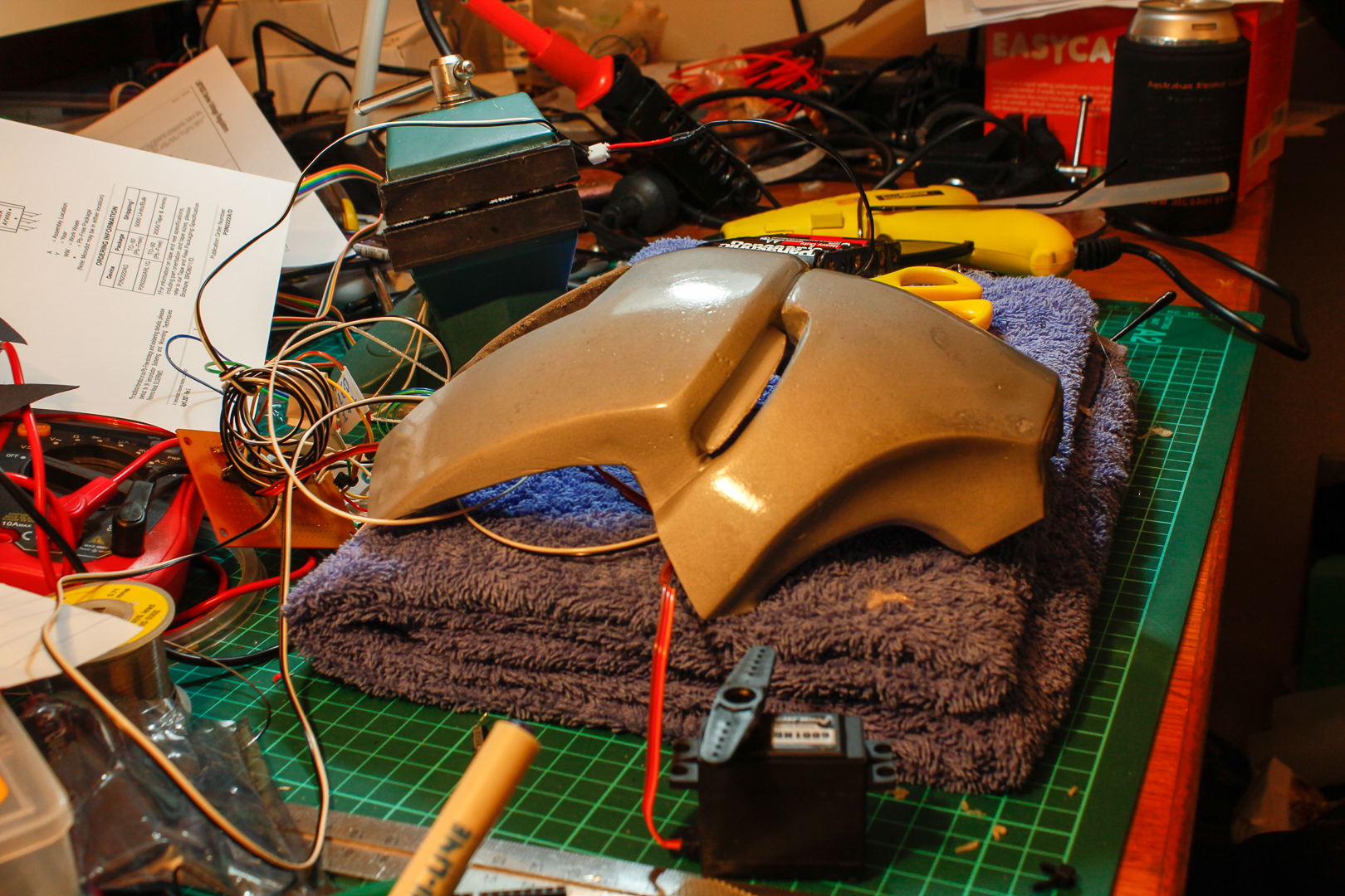 The servo that never was. The code worked but I just didn't get a smaller one to install in time.