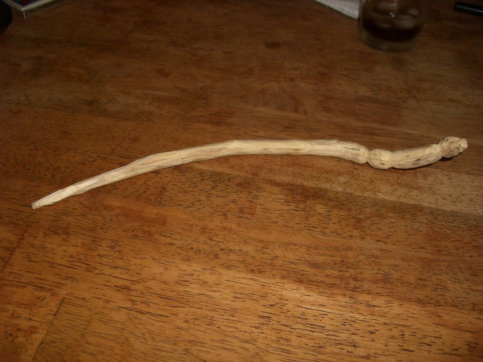 This is an older version of a wand I carved from a stick I found on the ground.