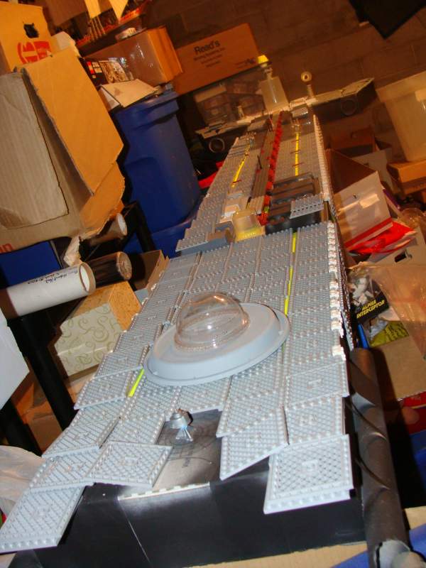 This is my scratchbuild off the cuff version of the USS CYGNUS, the small Palamino ship in the front will give you an idea of scale, I eyeballed all o